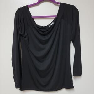Sarin Mathews  Off The Shoulder Silky Womens Black Top Size XL